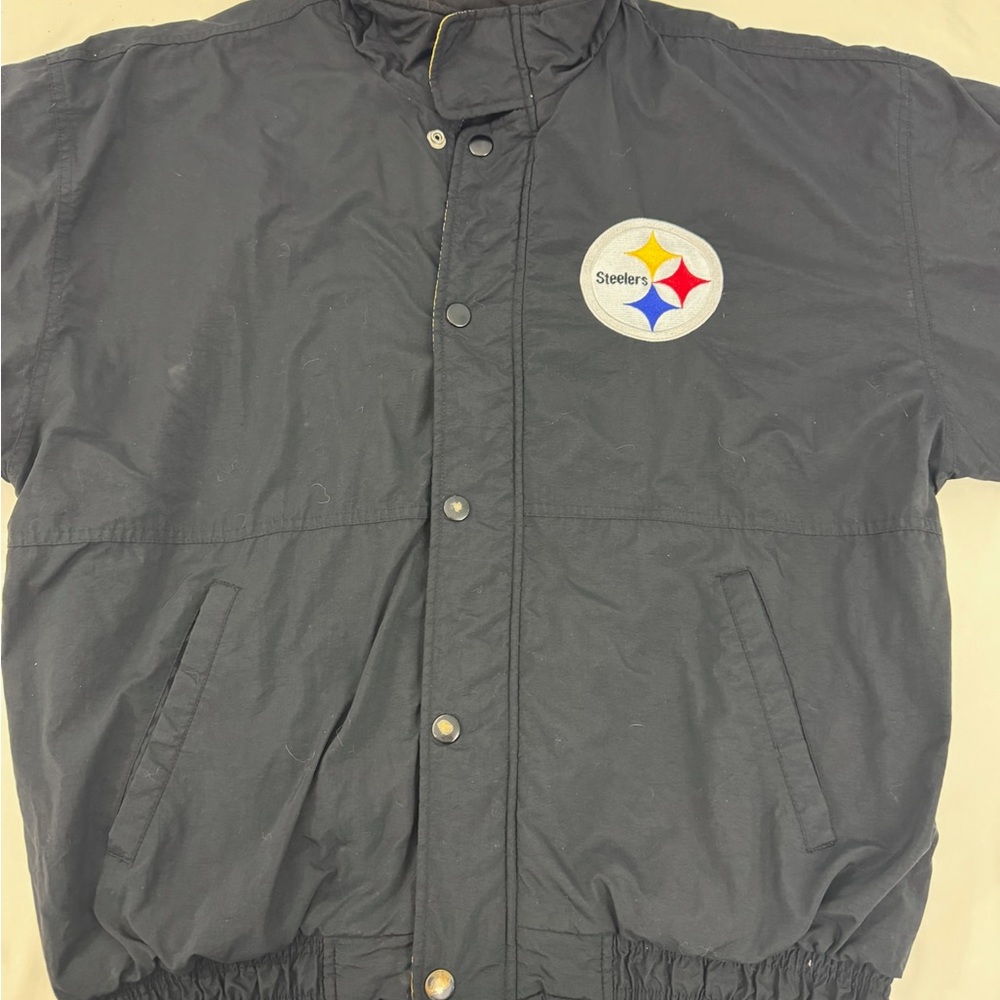 Men's Steelers STARTER Black Varsity Jacket Size Large - Picture 7 of 10